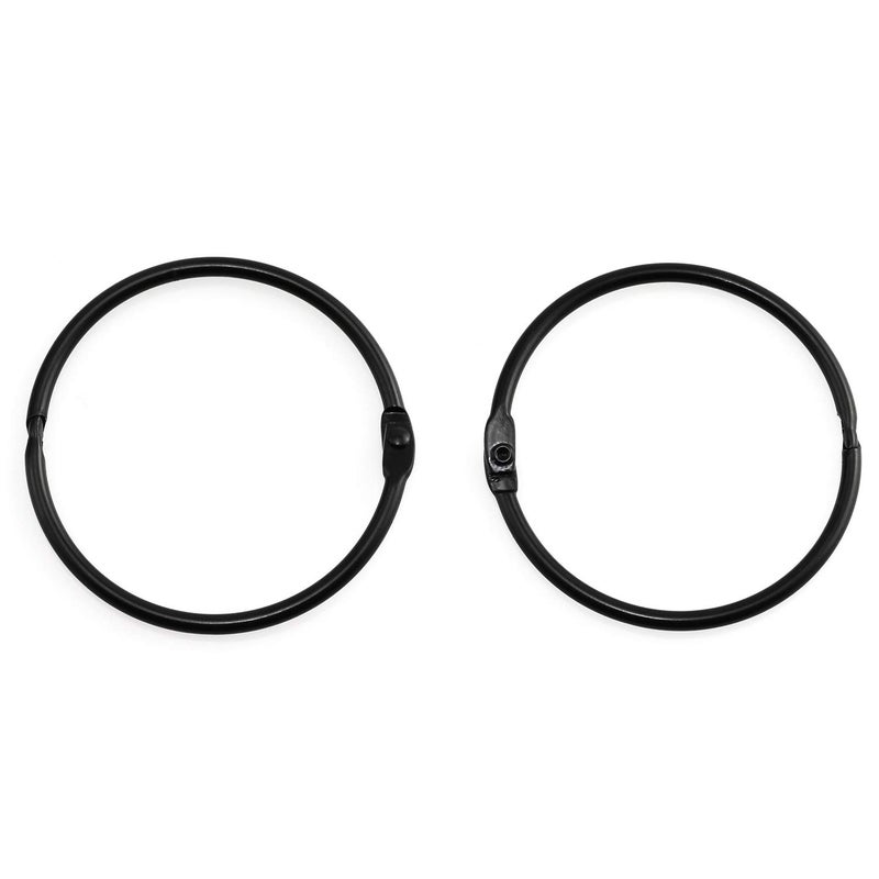 Lind Kitchen 50PCS 2" Book Ring Metal Loose Leaf Binder Hinged Buckle Binding Rings Scrapbook Sketchbook Craft Photo Album DIY Black 51mm - Image 2